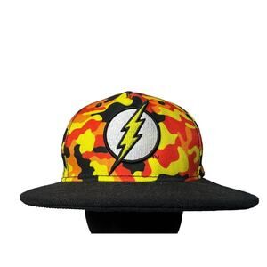 DC Comics The Flash Hat Camo Orange Red Yellow Black Snapback Cap Super Hero